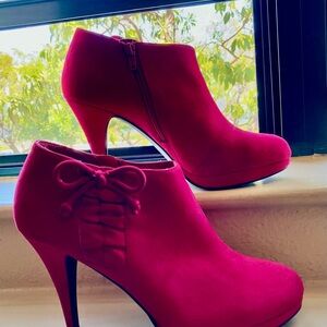 Impo Red Heeled Boots with Stiletto Elegance